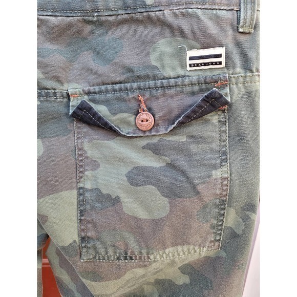 Sean John Green Camouflage Front Cargo Pockets‎ Men's Jeans Pants - Picture 6 of 10